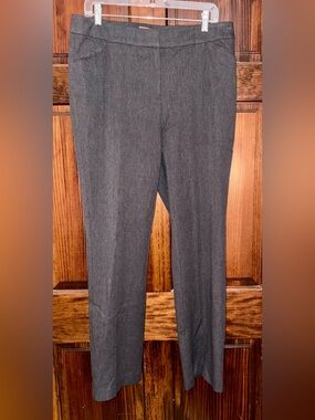 Chicos Pants Sz 1.5/10 Charcoal Gray Straight Leg Trousers Stretch Career